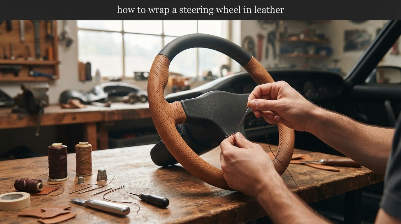 how to wrap a steering wheel in leather