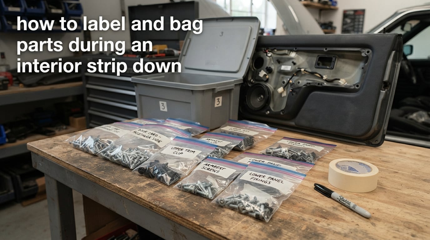 how to label and bag parts during an interior strip down