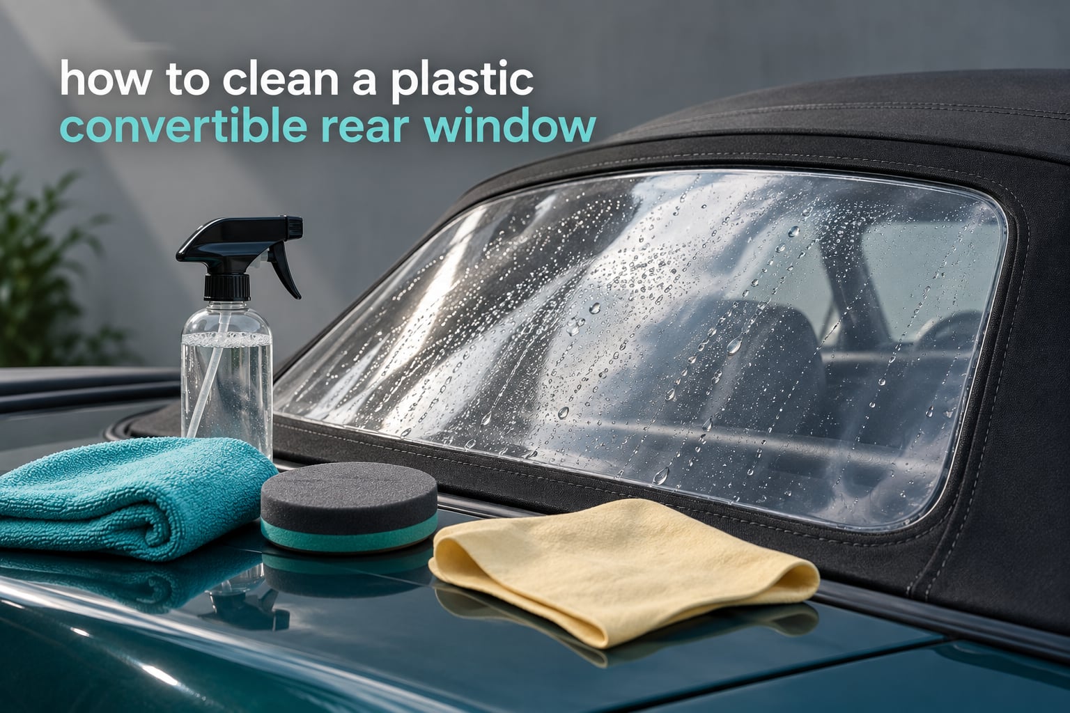 how to clean a plastic convertible rear window