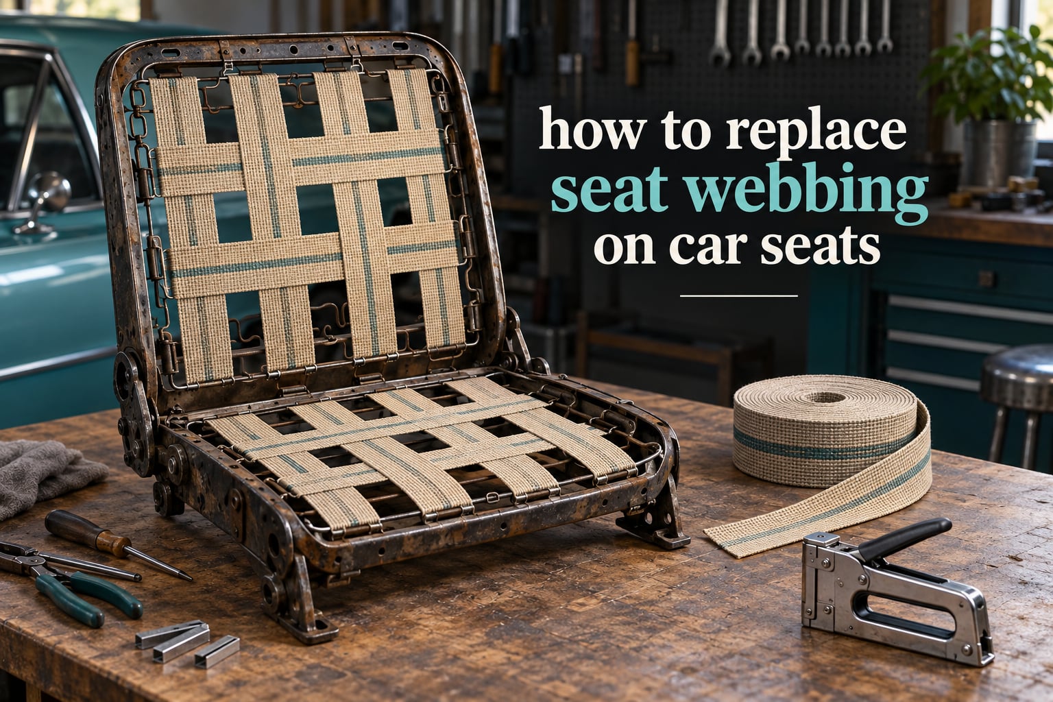 how to replace seat webbing on car seats