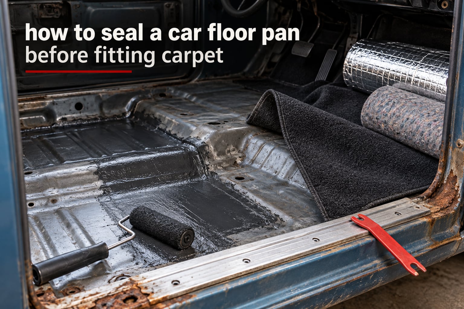 how to seal a car floor pan before fitting carpet