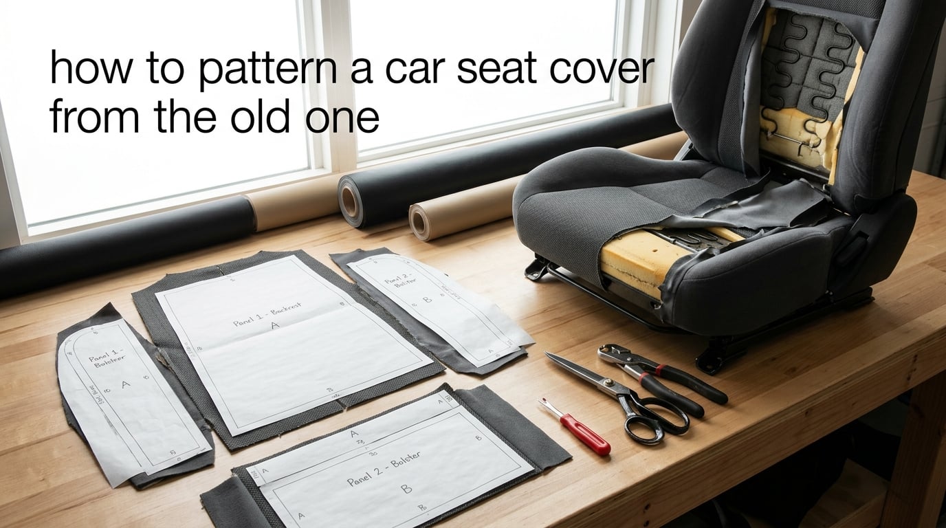 how to pattern a car seat cover from the old one