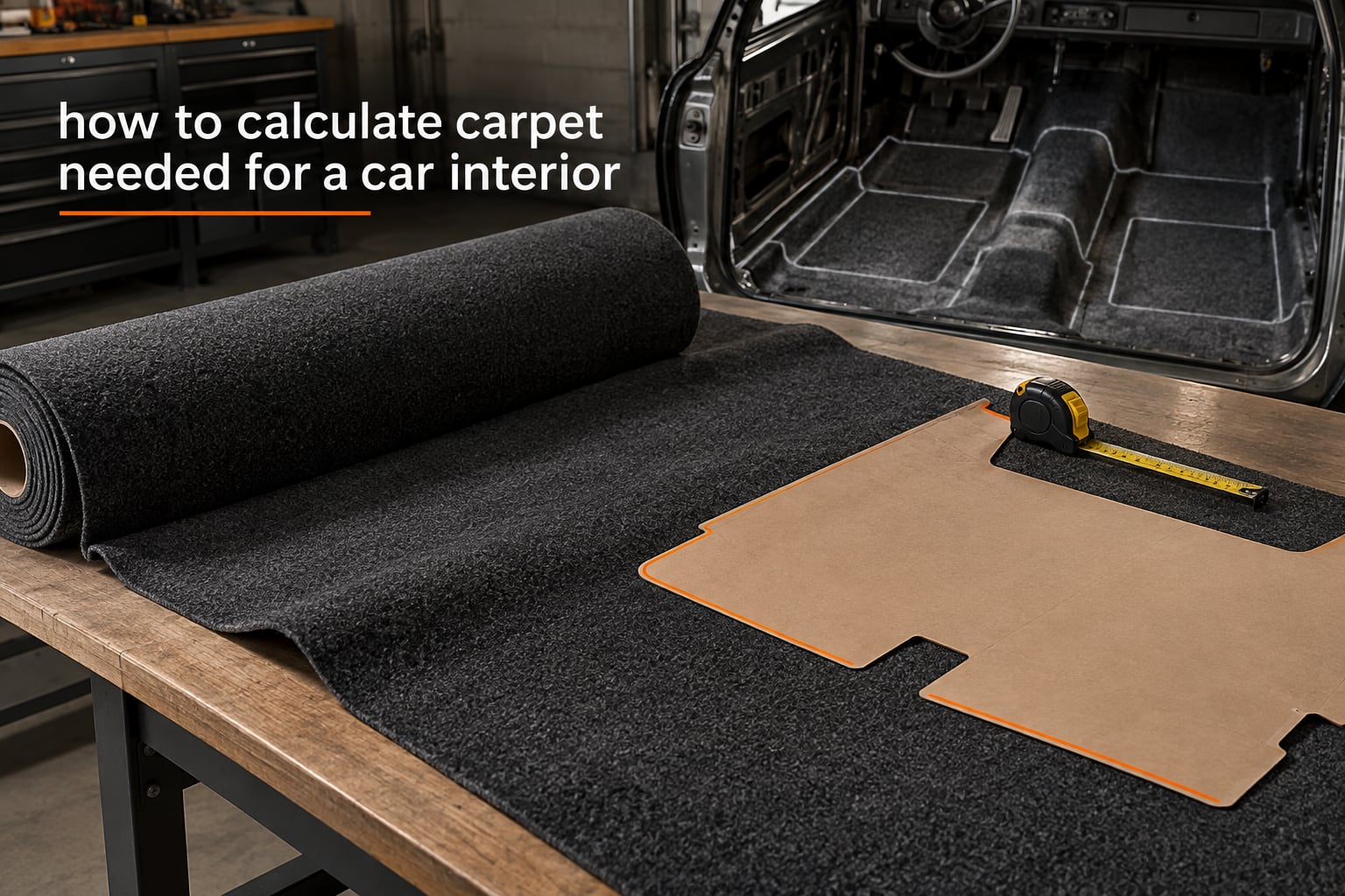 how to calculate carpet needed for a car interior