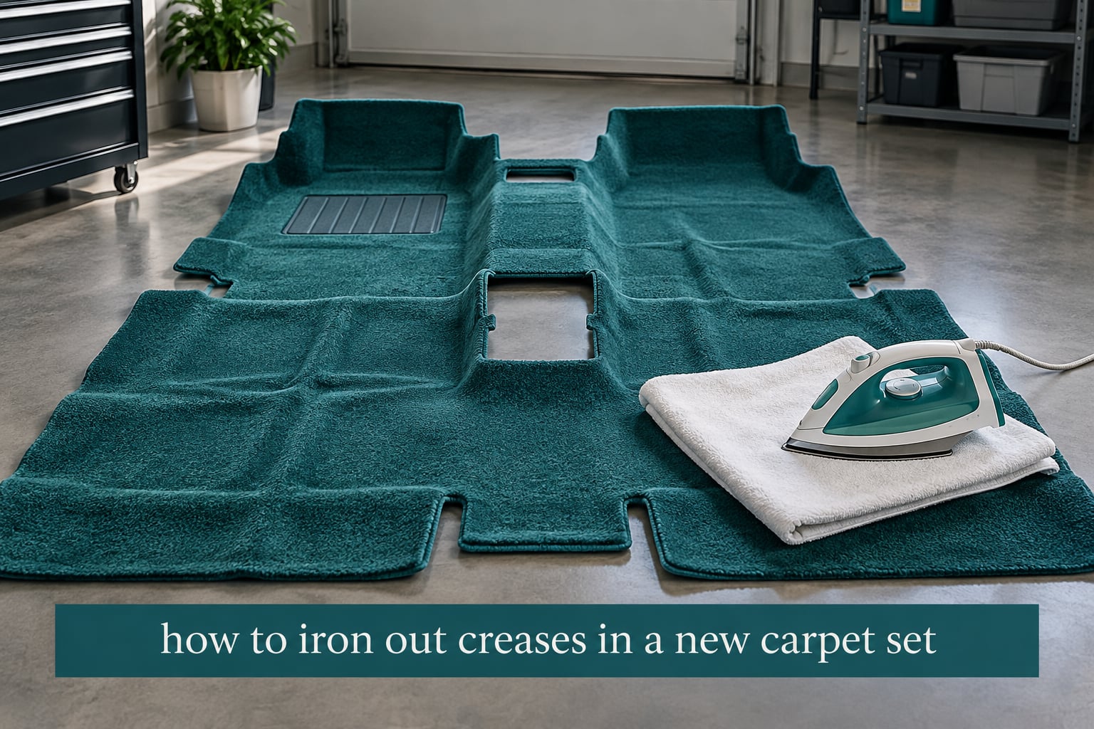 how to iron out creases in a new carpet set