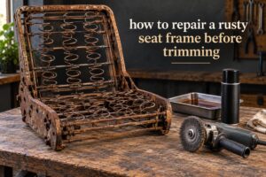 how to repair a rusty seat frame before trimming