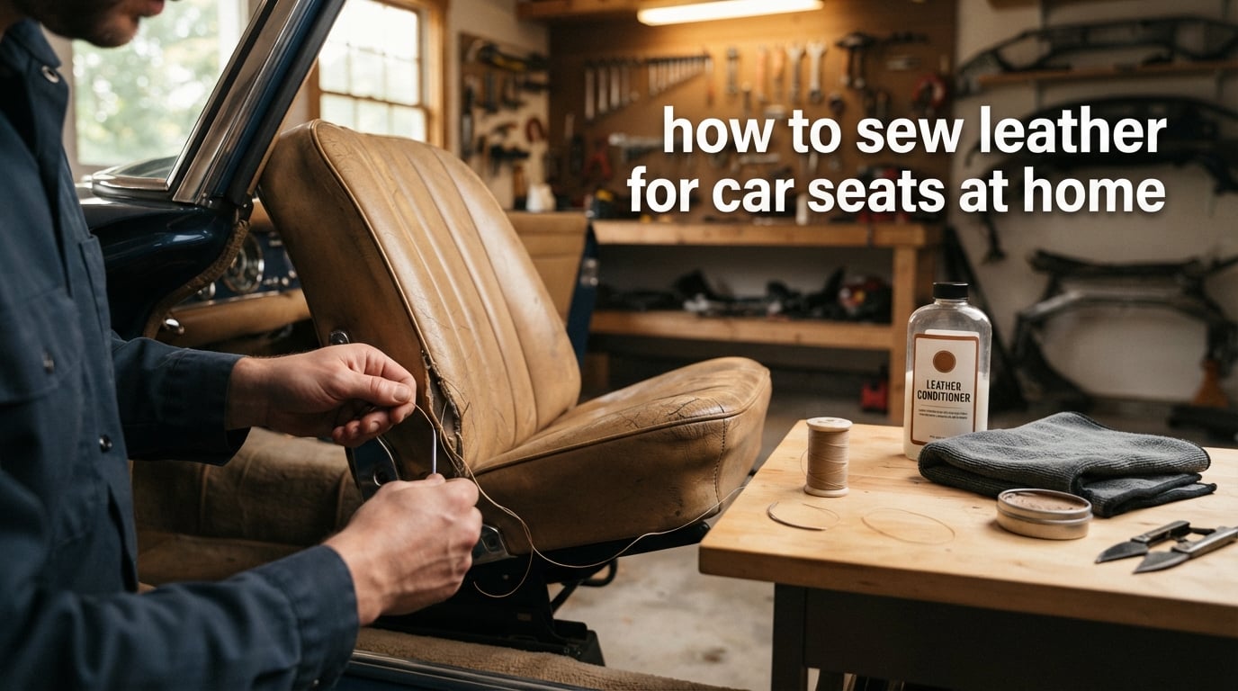 how to sew leather for car seats at home