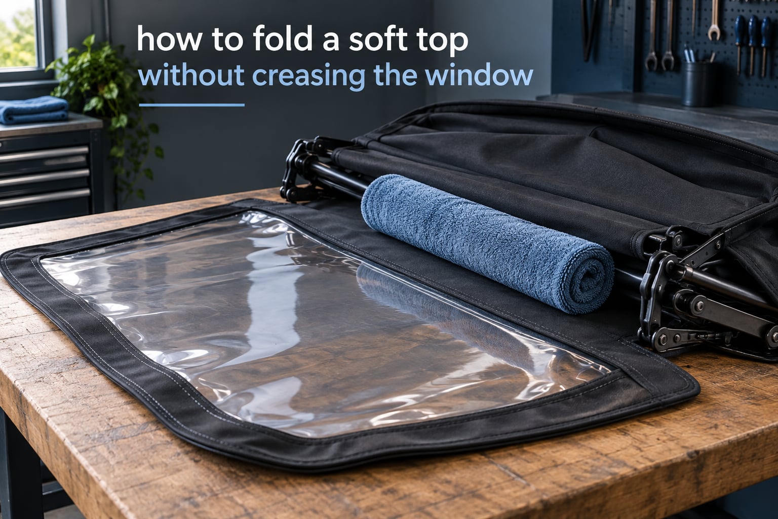 how to fold a soft top without creasing the window