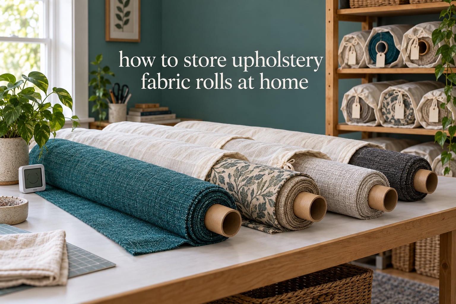 how to store upholstery fabric rolls at home