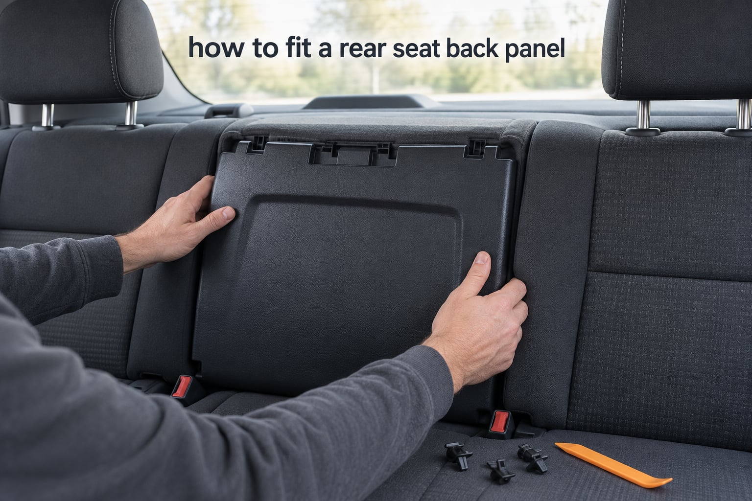 how to fit a rear seat back panel