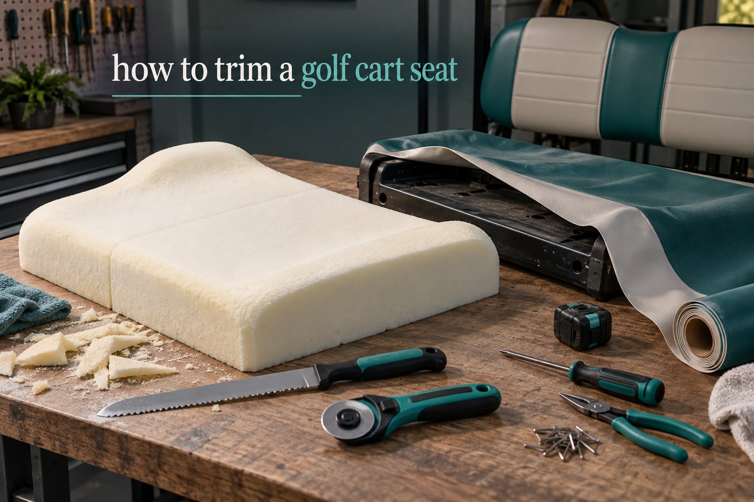 how to trim a golf cart seat