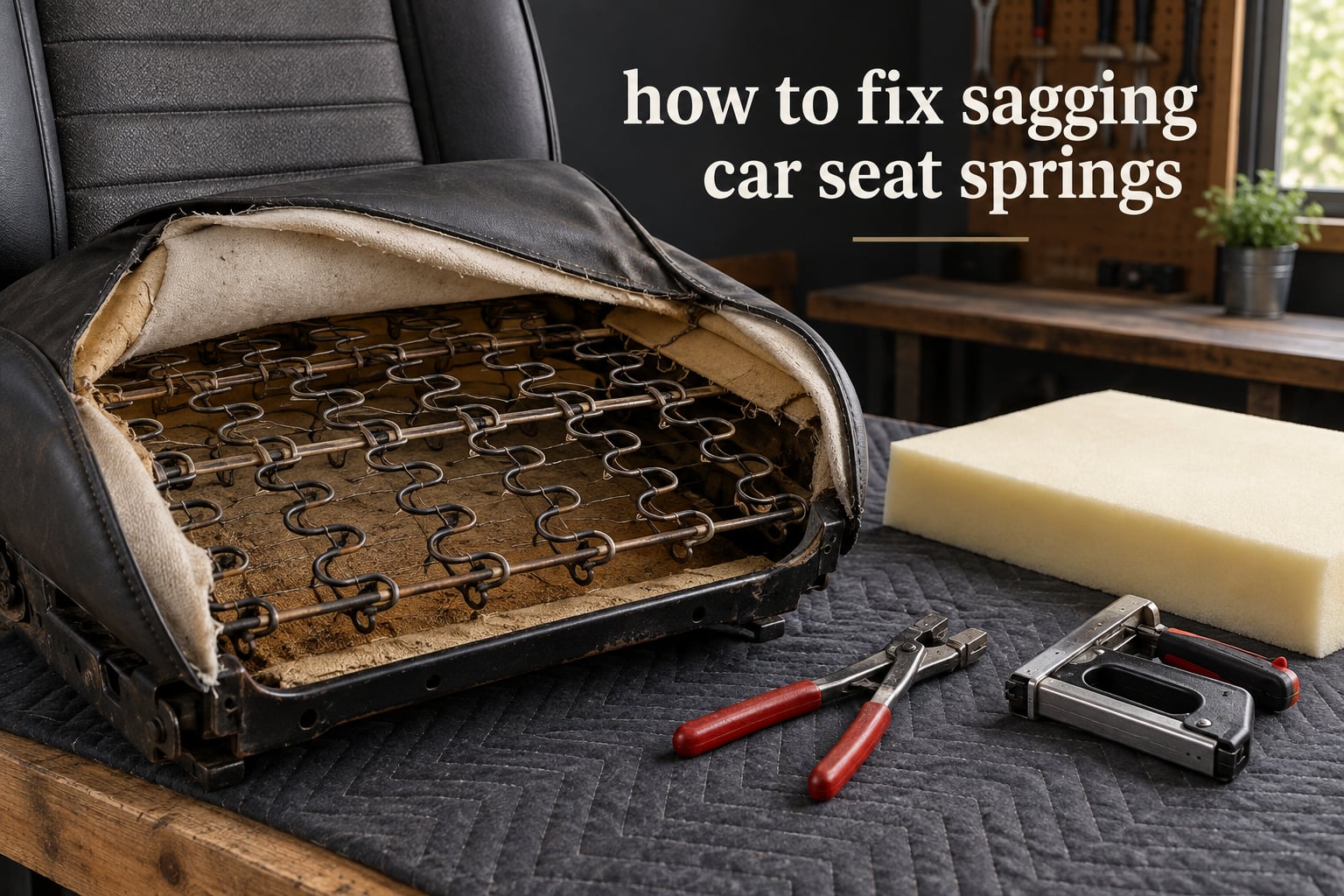 how to fix sagging car seat springs