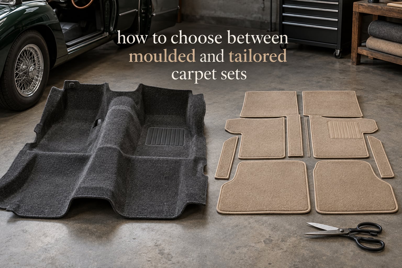 how to choose between moulded and tailored carpet sets