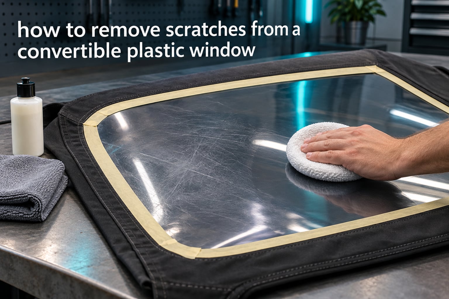 how to remove scratches from a convertible plastic window