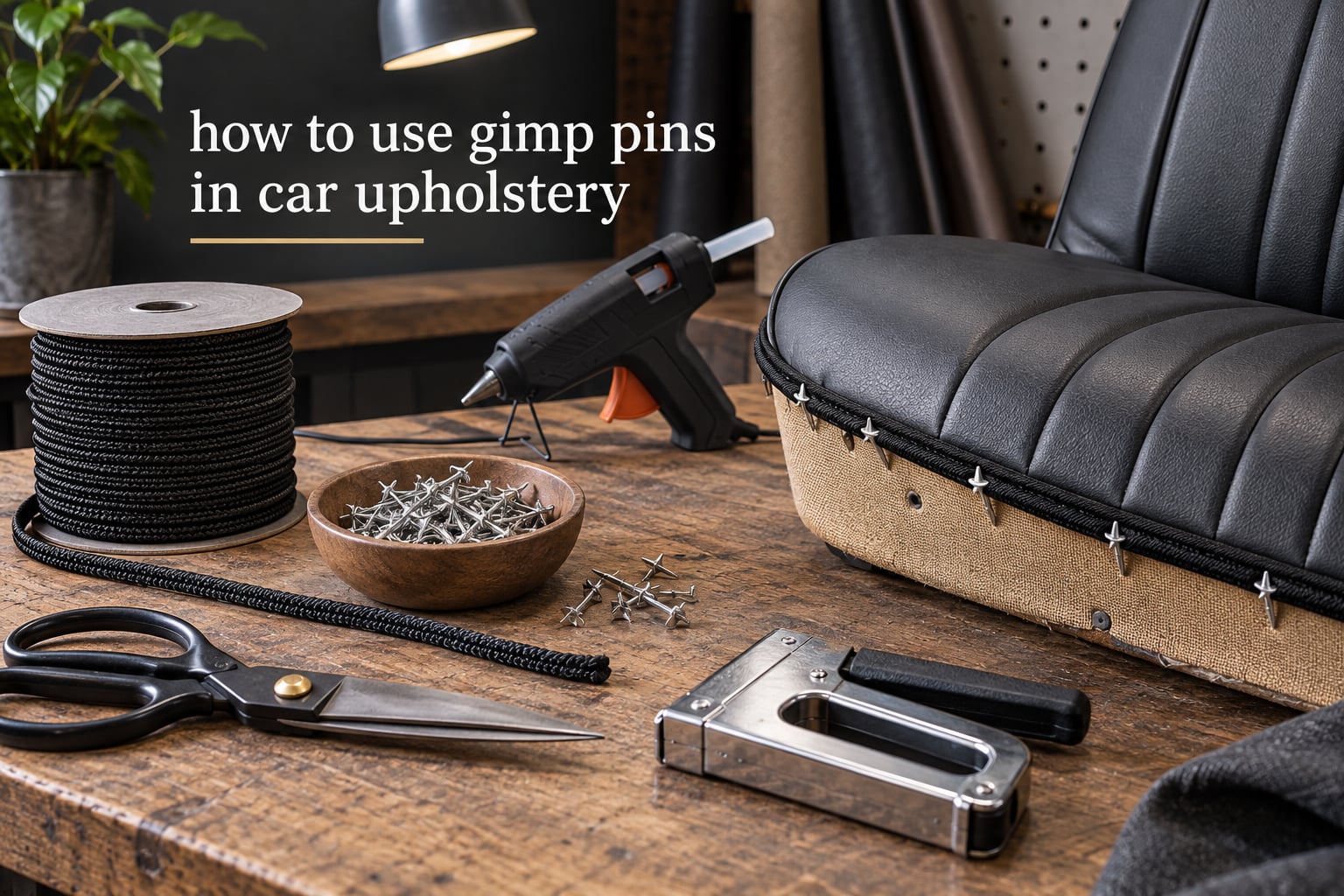 how to use gimp pins in car upholstery