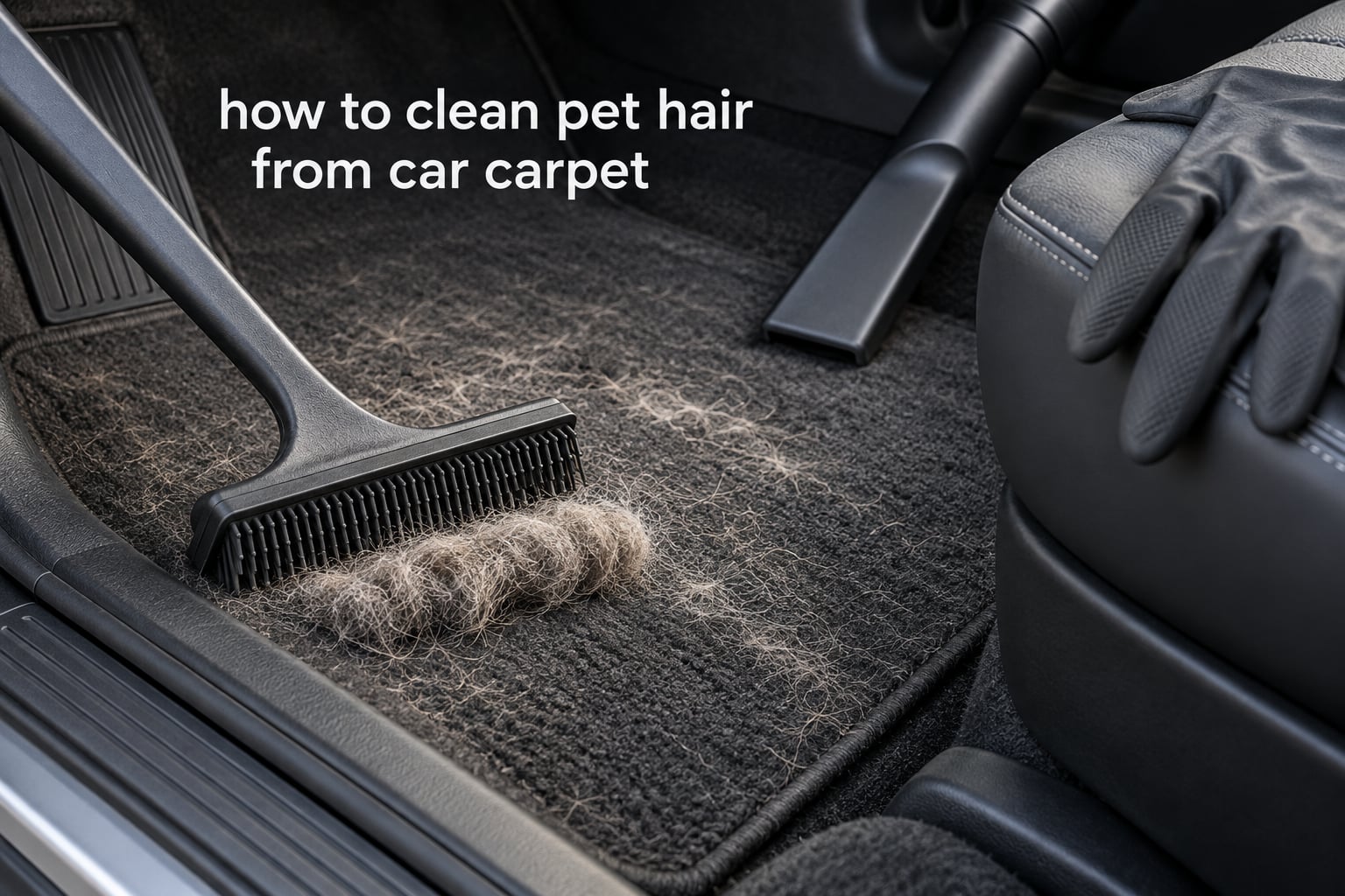 how to clean pet hair from car carpet