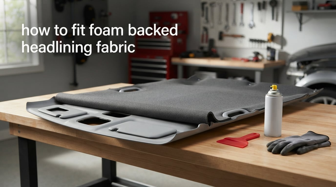 how to fit foam backed headlining fabric