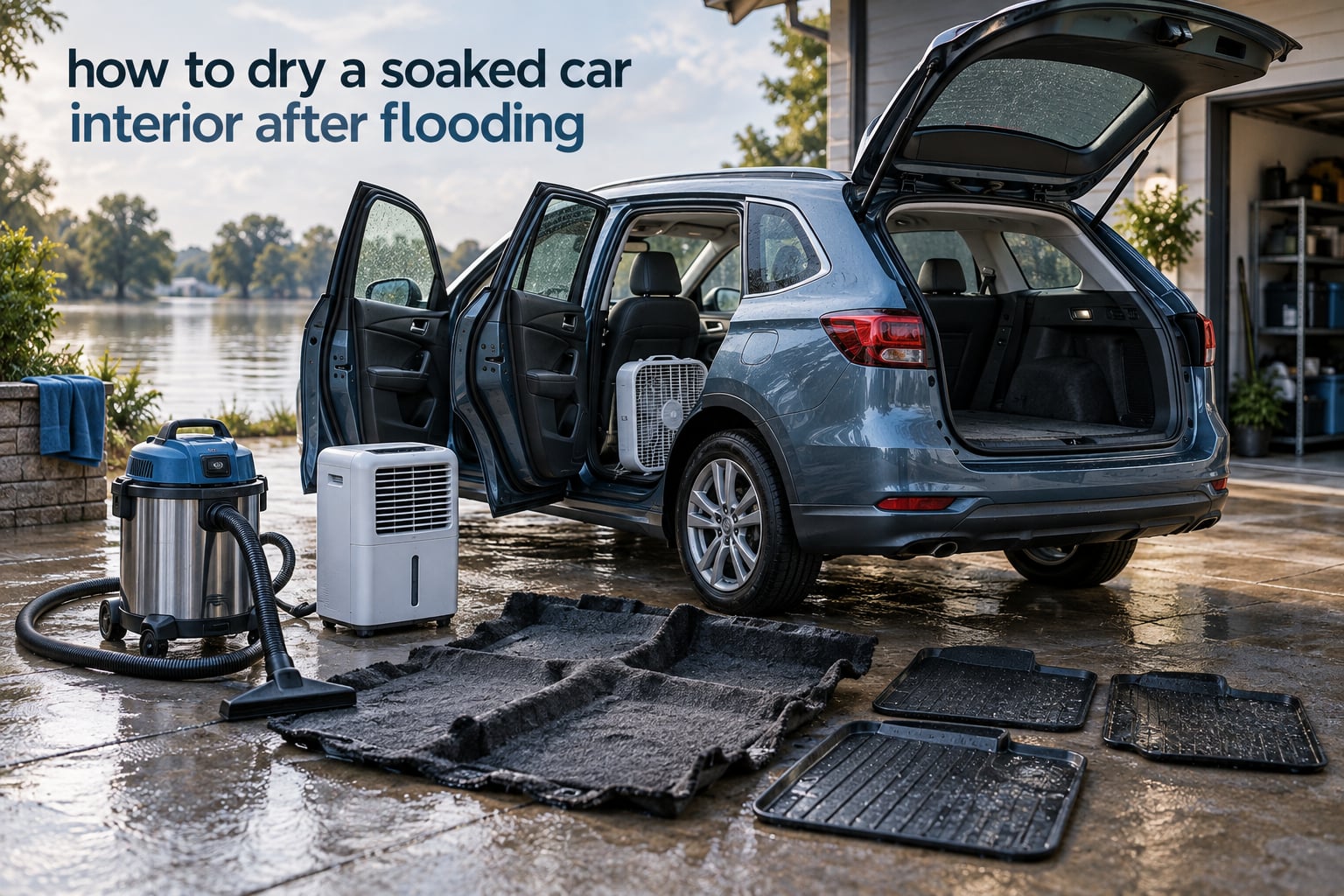 how to dry a soaked car interior after flooding