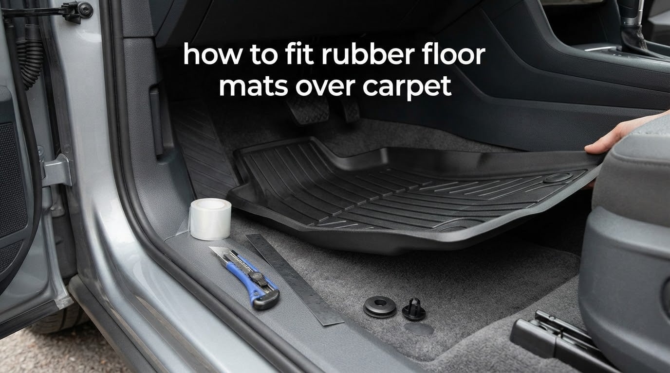 how to fit rubber floor mats over carpet