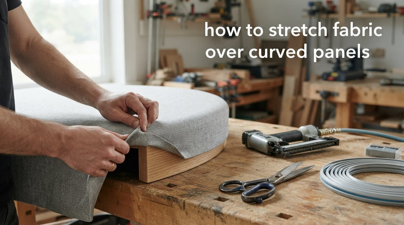 how to stretch fabric over curved panels
