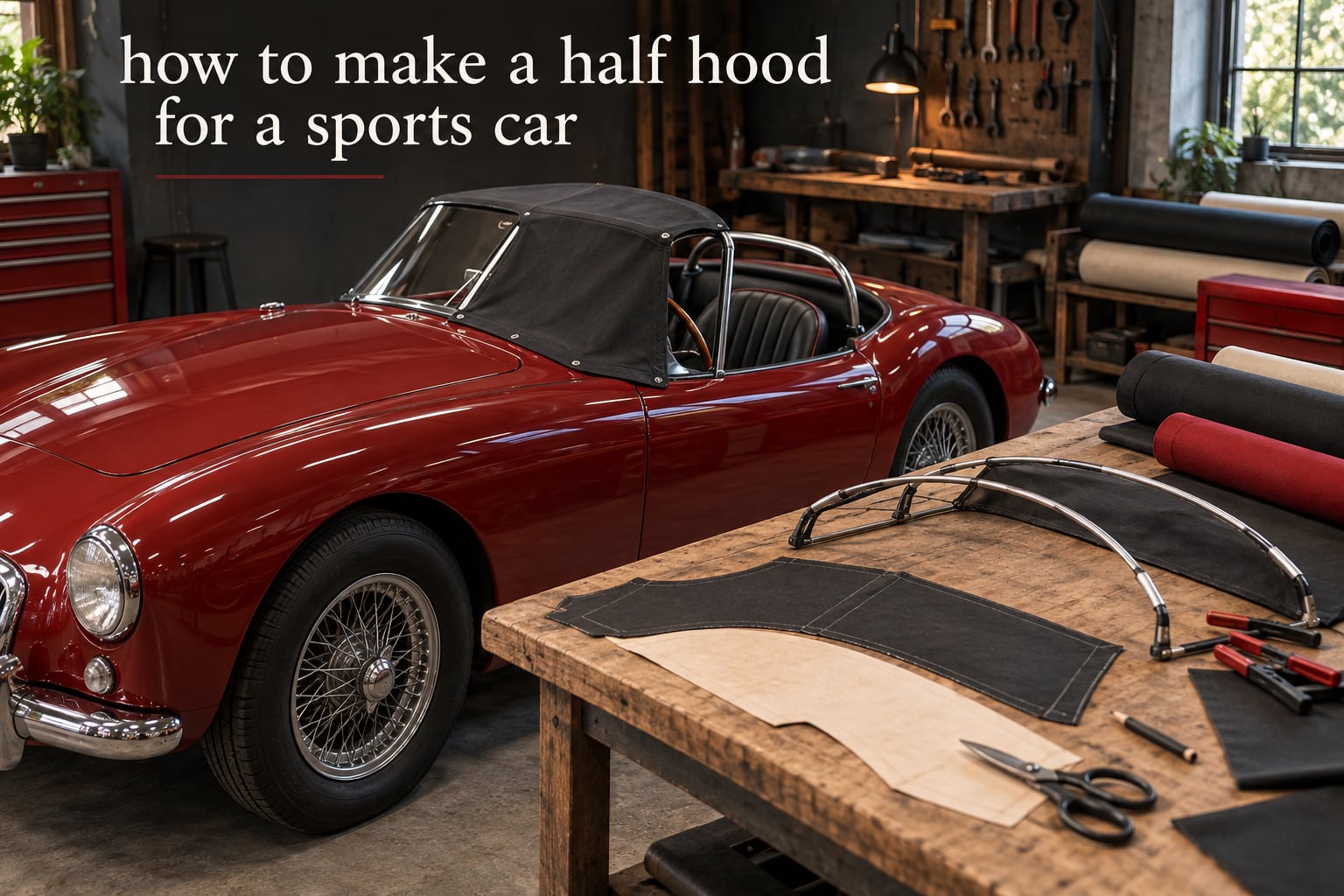 how to make a half hood for a sports car