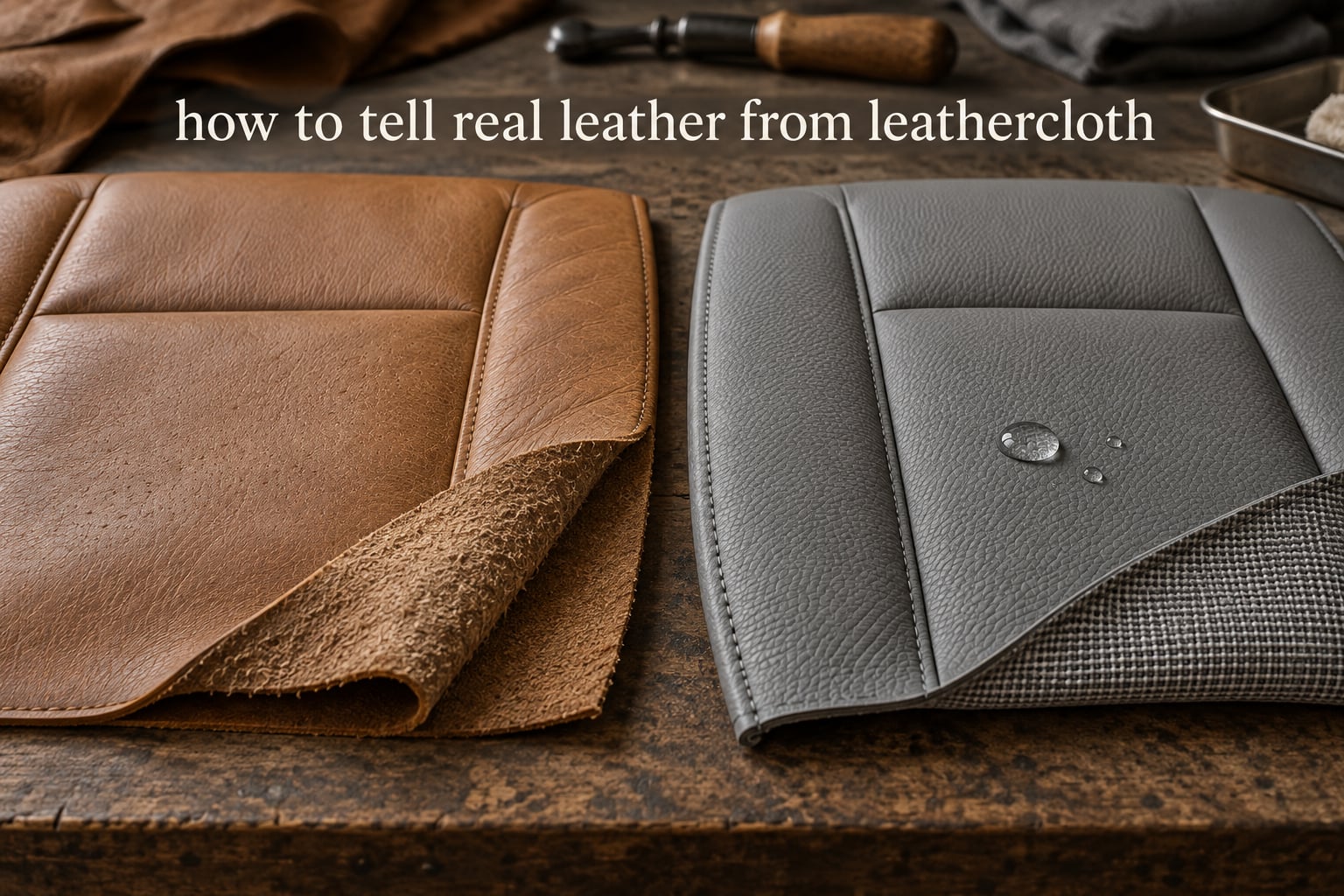 how to tell real leather from leathercloth