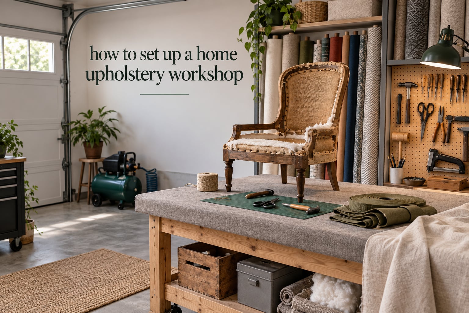 how to set up a home upholstery workshop