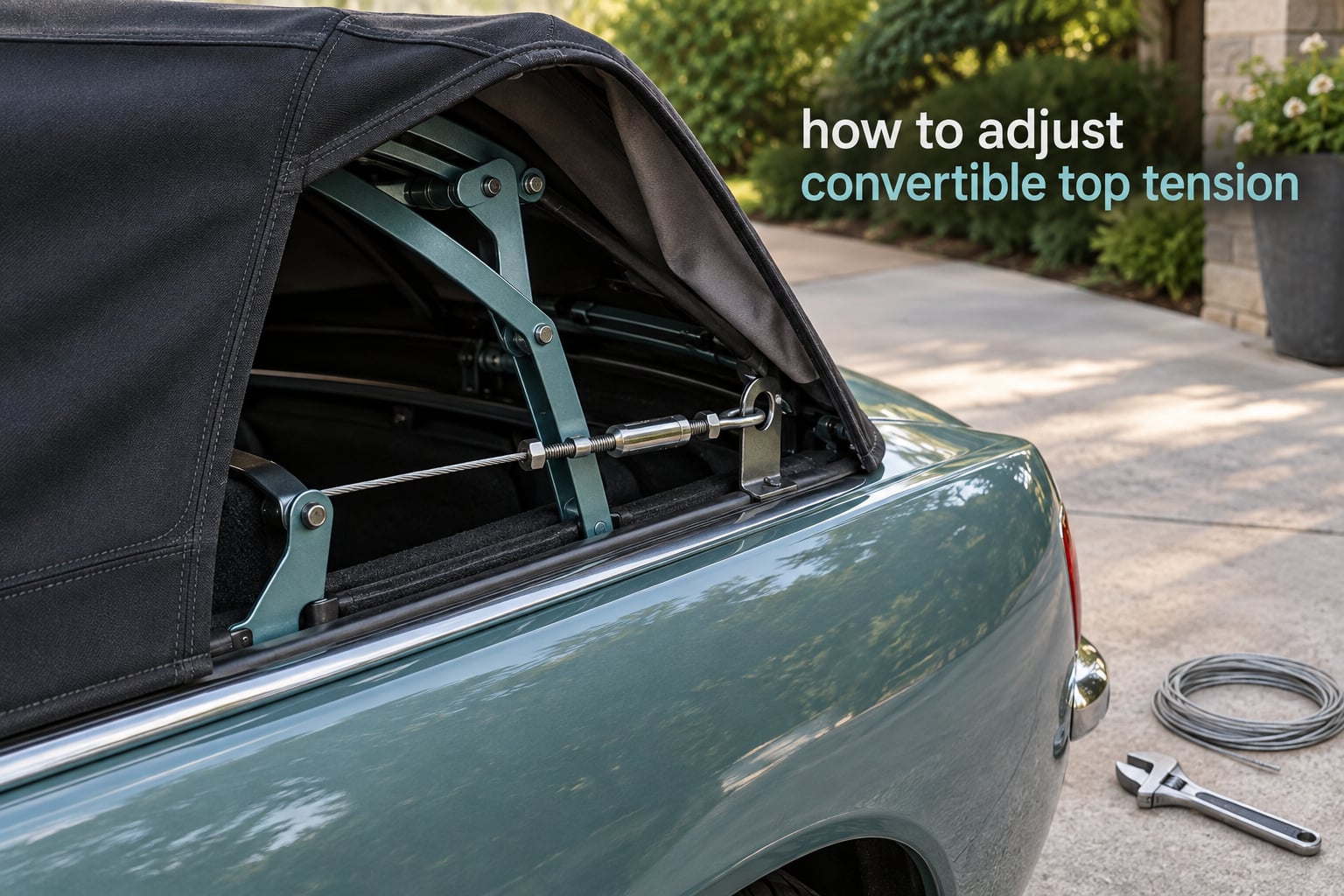 how to adjust convertible top tension