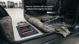how to remove old car carpet without damaging the floor