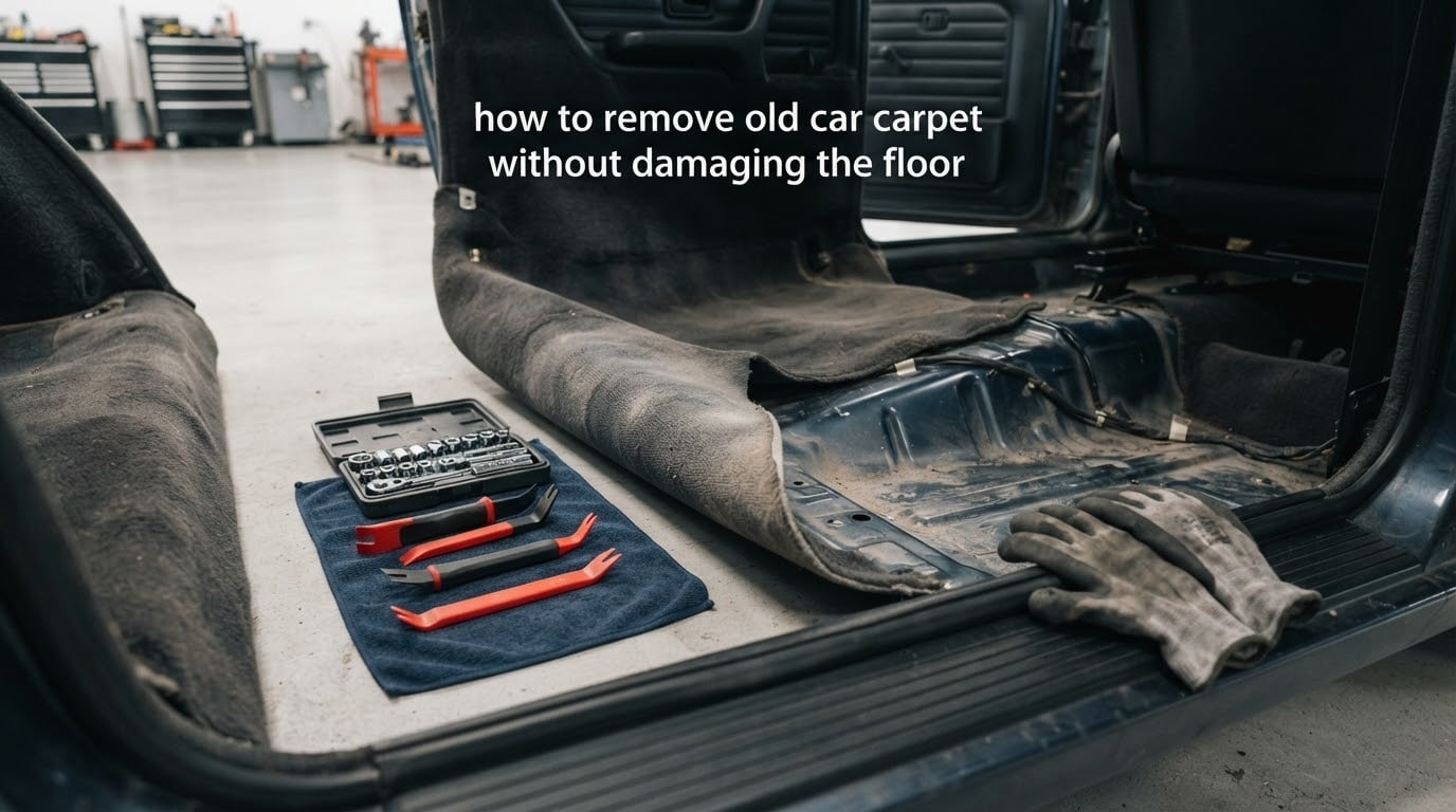 how to remove old car carpet without damaging the floor