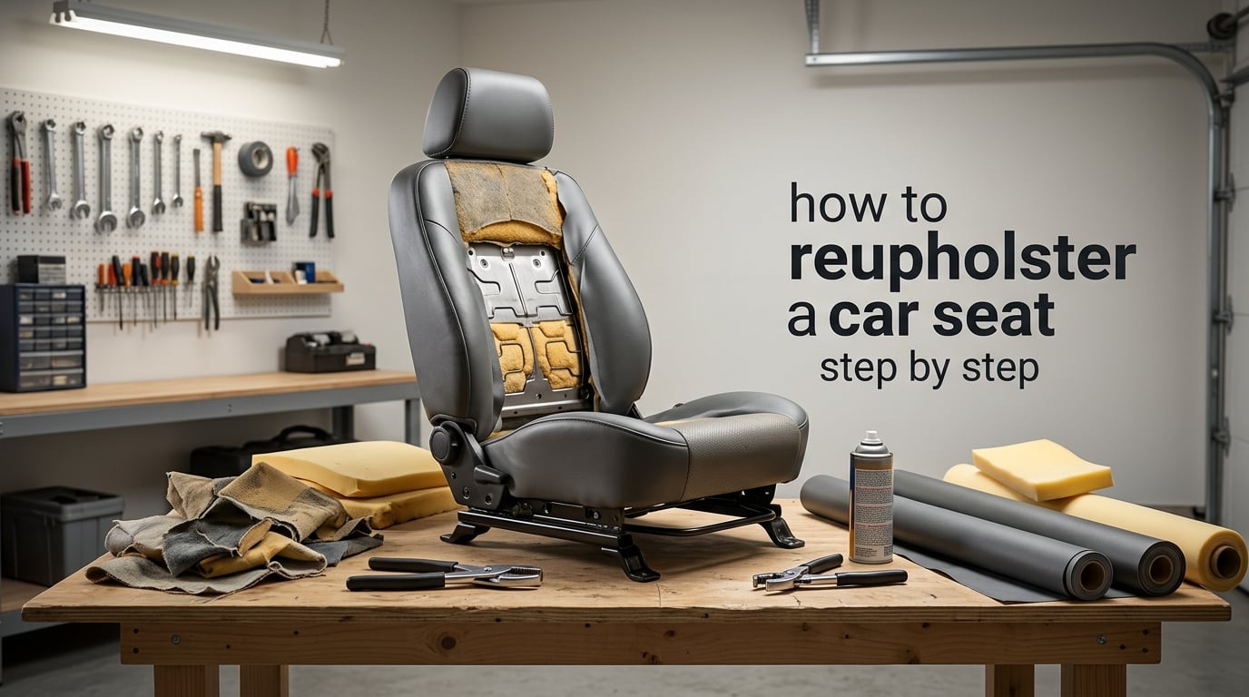 how to reupholster a car seat step by step